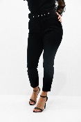 Pantalon taille haute avec ceinture