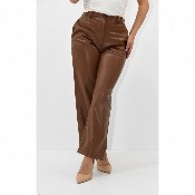 Pantalon coupe large en simili cuir